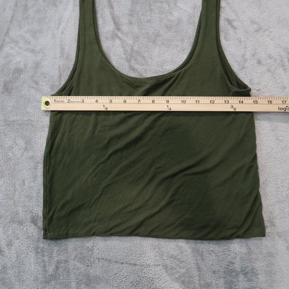 Pacsun Basics Tank Top Womens Cropped Spaghetti Strap Sleeveless Shirt Green L - Picture 10 of 14